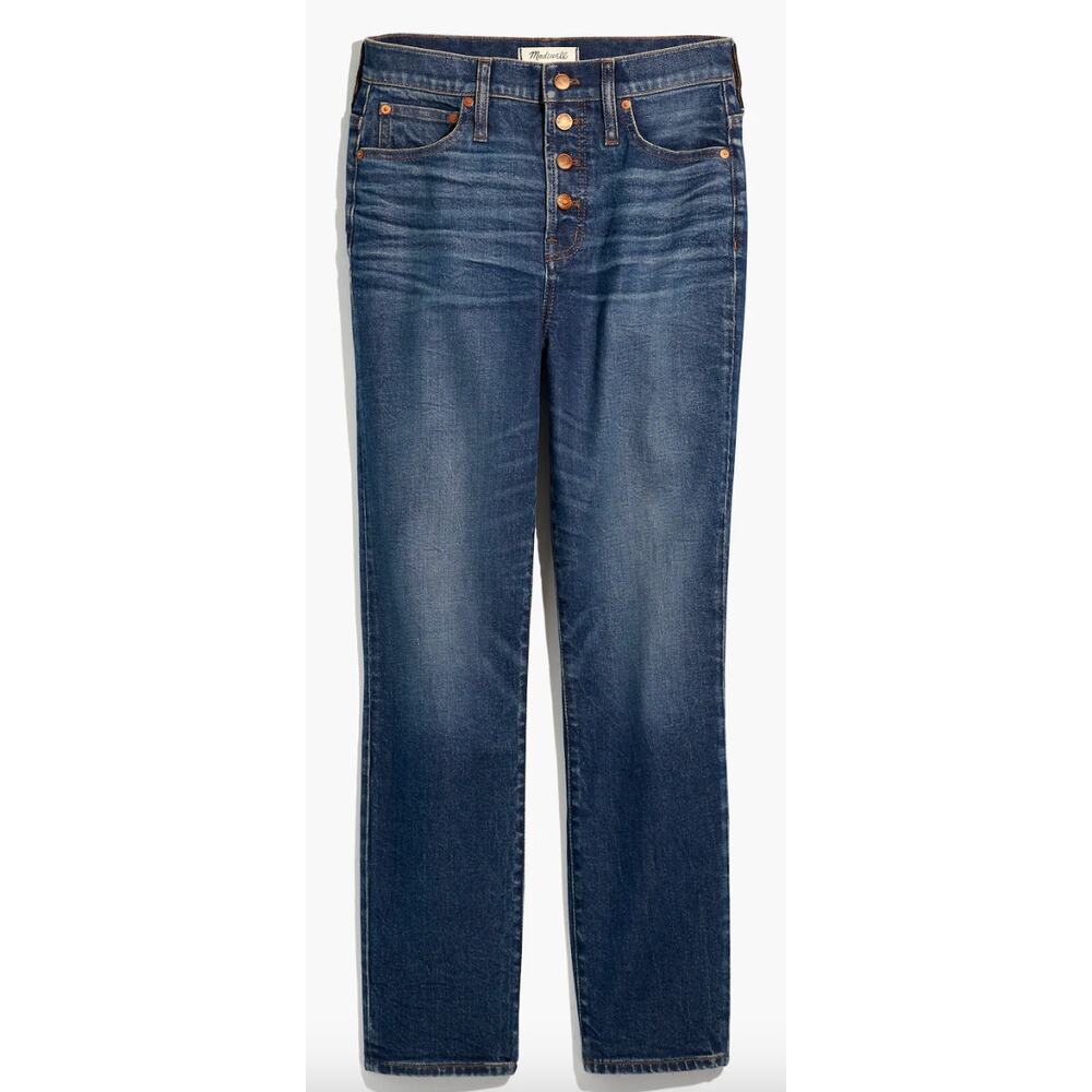 Madewell The Perfect Vintage Crop Jean Button Fly High Rise  Straight 30